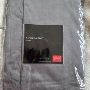 Design Within Reach DWR Sateen Flat Sheet in Slate Size Queen $175 SOLD OUT